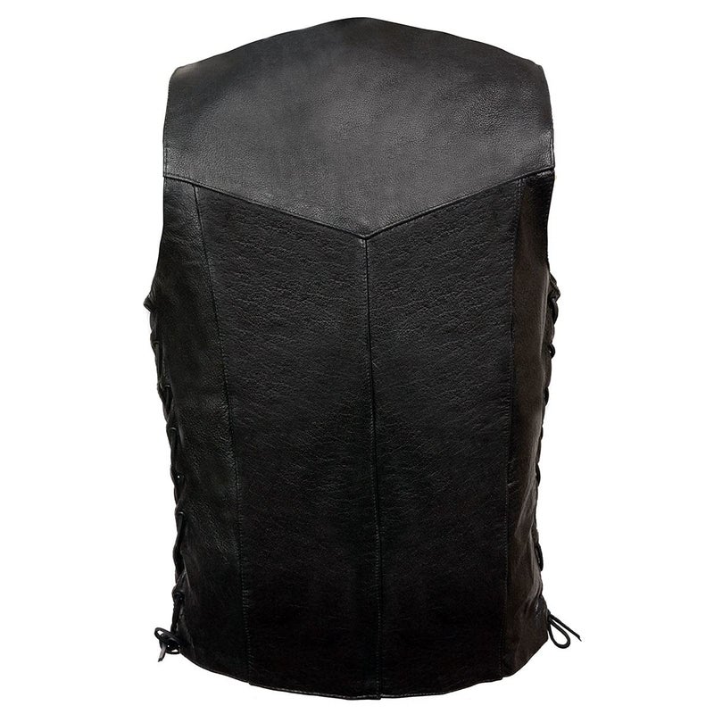 EVENT LEATHER EL5315TALL Black Motorcycle Leather Vest for Men's Tall Sizes Riding Club Adult Motorcycle Vests - Medium-Tall - Image 5
